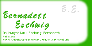bernadett eschwig business card